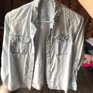 Baby blue button up long sleeve